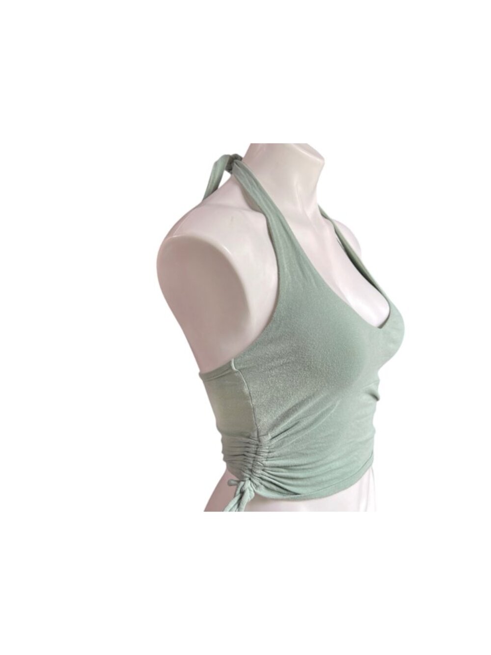 Hollister Womens Light Green Halter Top With Gathered Sides Cotton Knit XS - Picture 7 of 10